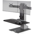 Innovative HAT Winston-E Sit-Stand Dual Monitor Mount w/ Compact Worksurface