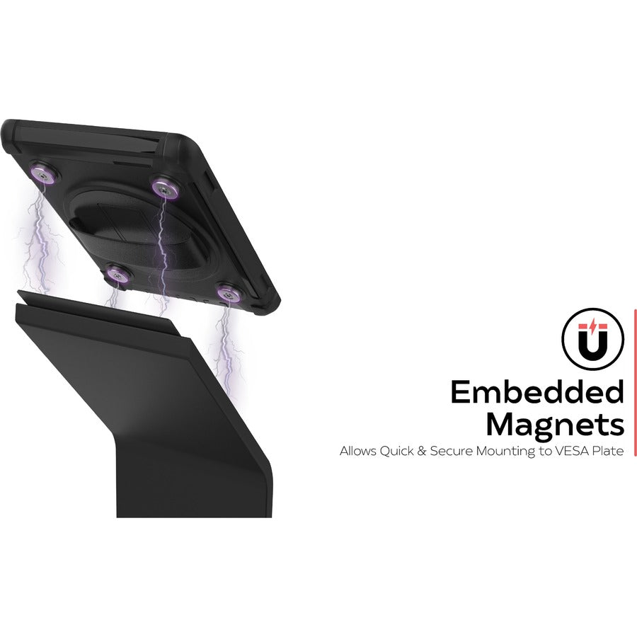 CTA Digital Premium Floor Stand with Removeable Magnetic Protective Case for 10.2" iPads (Black)