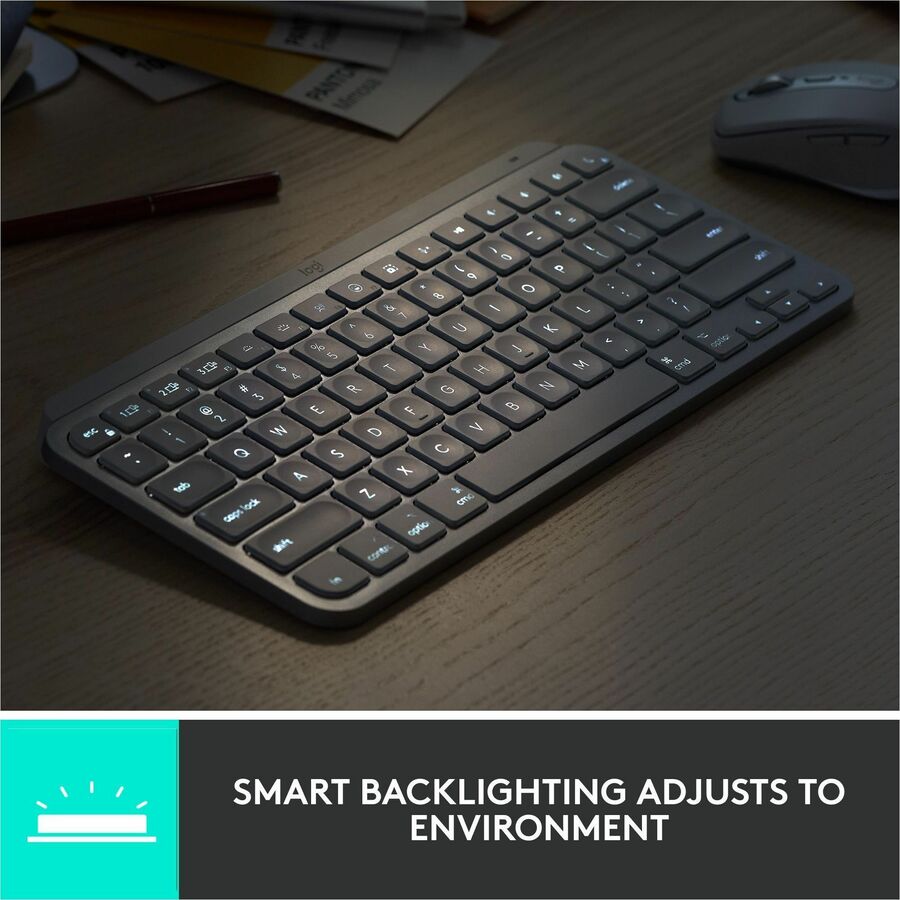 Logitech MX Keys Mini Wireless Illuminated Keyboard for Business, Compact, Logi Bolt Technology, Graphite