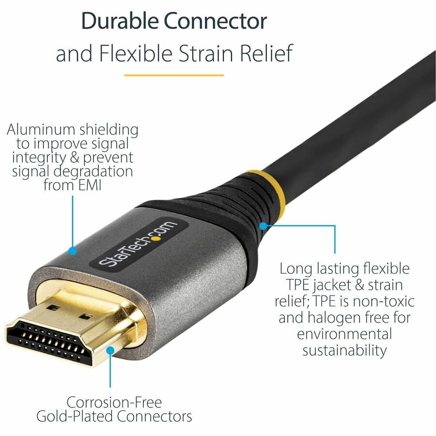 StarTech.com 10ft/3m HDMI 2.1 Cable, Certified Ultra High Speed HDMI Cable 48Gbps, 8K 60Hz/4K 120Hz HDR10+, 8K HDMI Cable, Monitor/Display