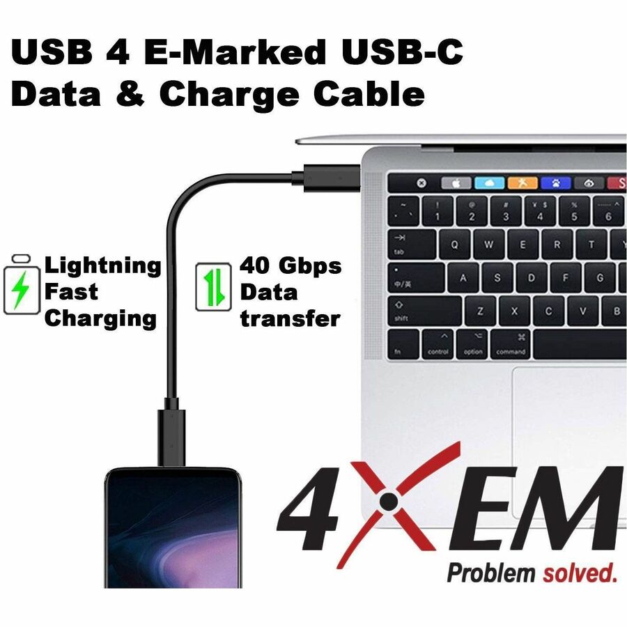 4XEM USB-C to C 40 Gigabit Half Meter Cable