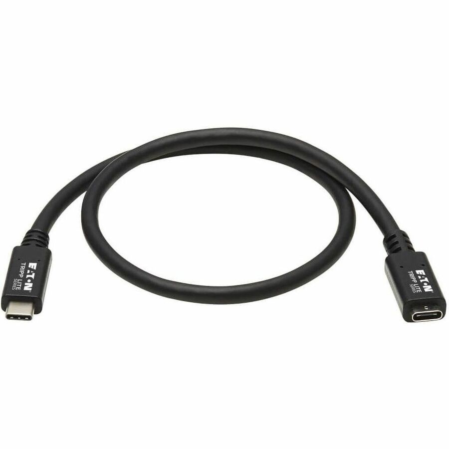 Eaton Tripp Lite Series USB-C Extension Cable (M/F) - USB 3.2 Gen 2 (10Gbps), Thunderbolt 3 Compatible, Black, 20 in. (0.5 m)