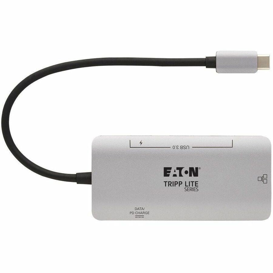 Eaton Tripp Lite Series 3-Port USB-C Hub - USB 3.x (5Gbps) Hub Ports, Gigabit Ethernet, Thunderbolt 3, 100W PD Charging, Aluminum Housing
