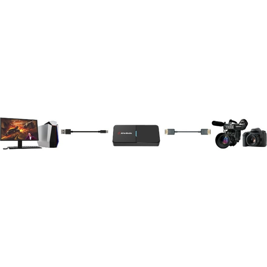 AVerMedia Live Streamer CAP 4K - USB 3.0 Live broadcasting HDMI video capture device. Record mirrorless camera, DSLR, camcorder and action camera at 1080p60 or 4K 30 FPS. Turn your camera into a pro webcam. (BU113).