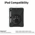 CODi Rugged Carrying Case for 10.2" Apple iPad (Gen 7, 8, 9) Tablet - Black