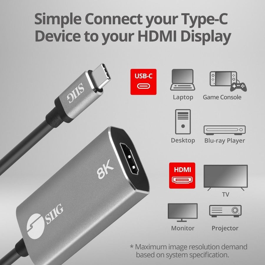 SIIG USB-C to HDMI Adapter - 8K