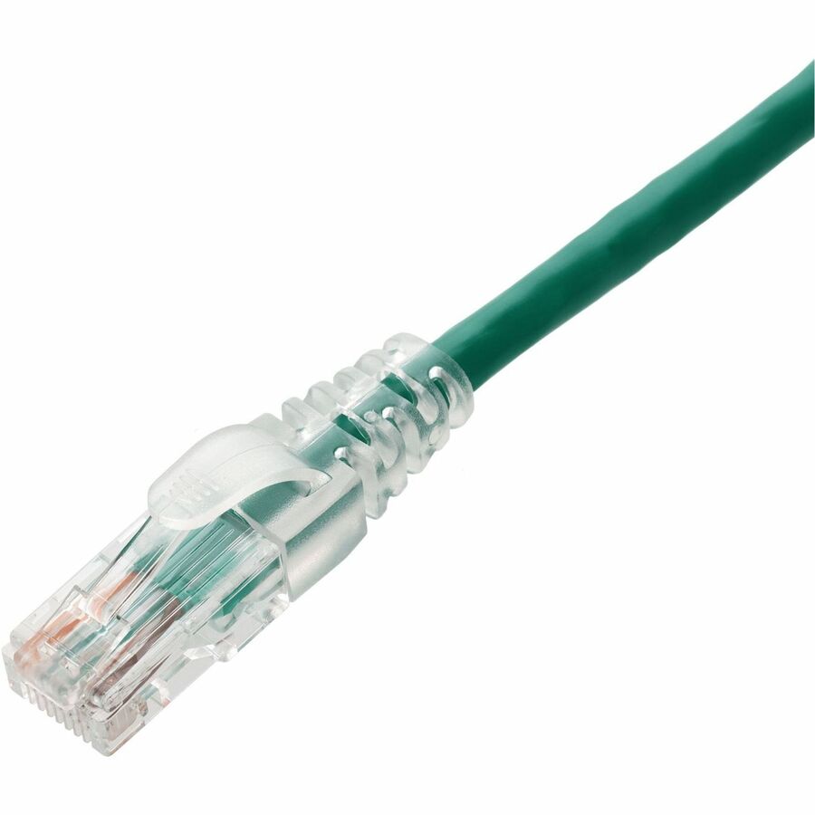 AddOn 15ft Green CAT 6 PVC Ethernet Cable Snagless Easy Clear Boot TAA RJ-45 M/M