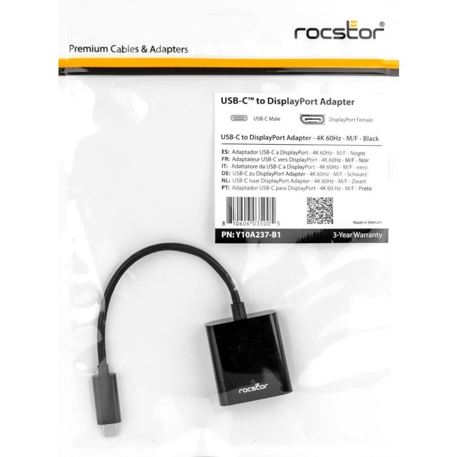 Rocstor USB-C to DisplayPort Adapter - 4K 60Hz