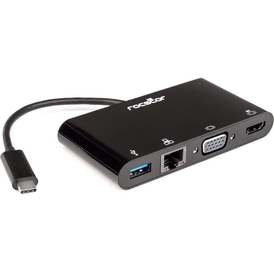 ROCSTOR USB-C MULTIPORT ADAPTER - BLACK Gold White Docking Station