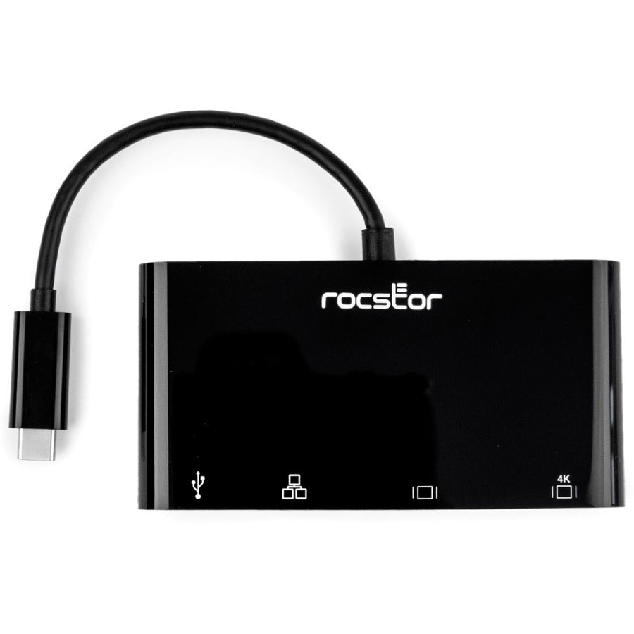 ROCSTOR USB-C MULTIPORT ADAPTER - BLACK Gold White Docking Station