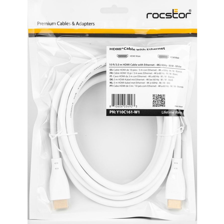 Rocstor Premium HDMI Cable with Ethernet - 4K/60Hz
