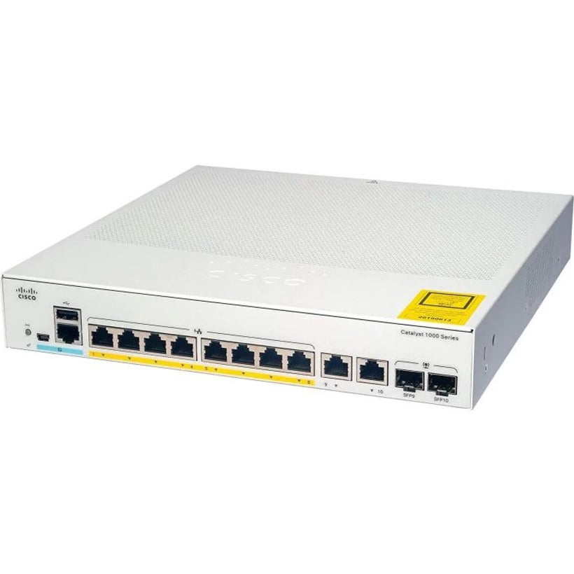 Cisco REFURB Cat 1000 8port GE Ext P, 1 x Ethernet Network, 1000Base-X, C1000-8T-E-2G-L-RF
