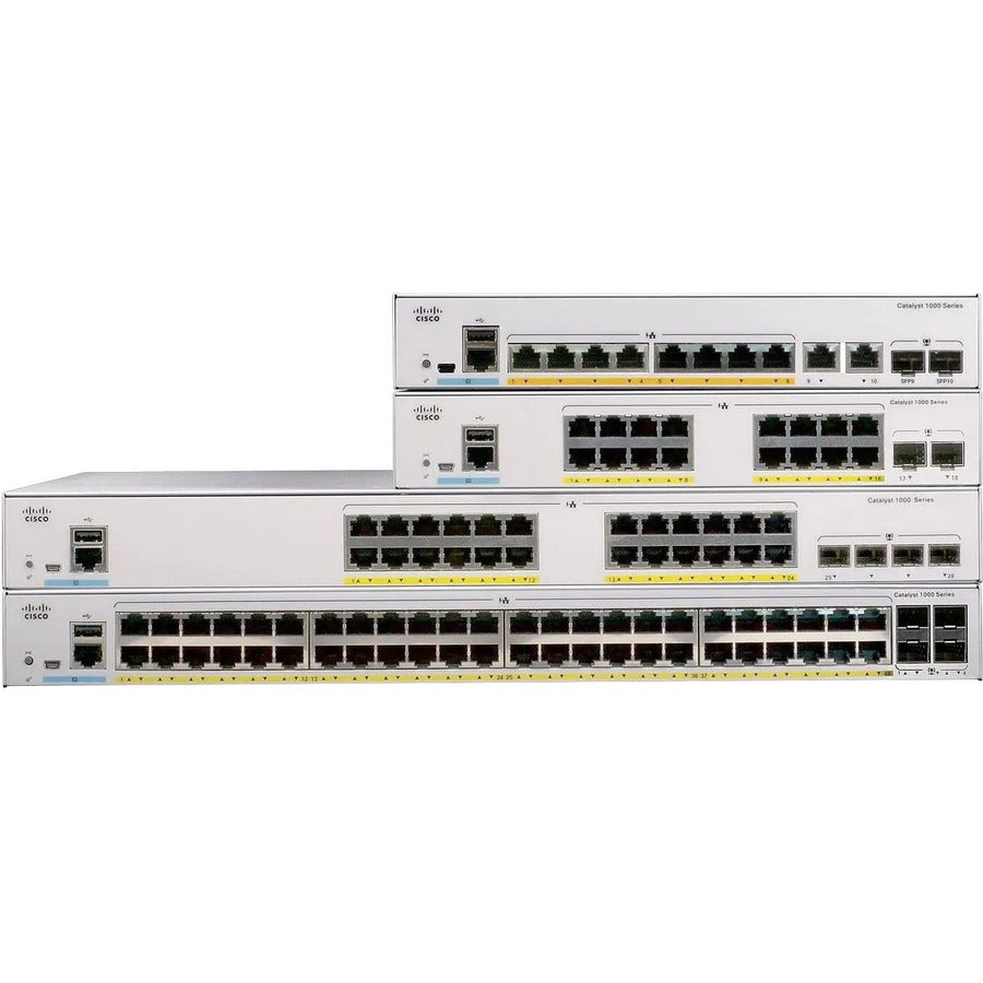 Cisco REFURB Cat 1000 8port GE Ext P, 1 x Ethernet Network, 1000Base-X, C1000-8T-E-2G-L-RF