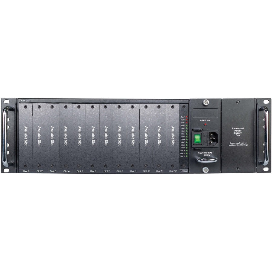 Eaton Tripp Lite Series 12-Slot Media Converter Chassis for Select N784-H and N785-H Models, 3U Rack Mount, TAA