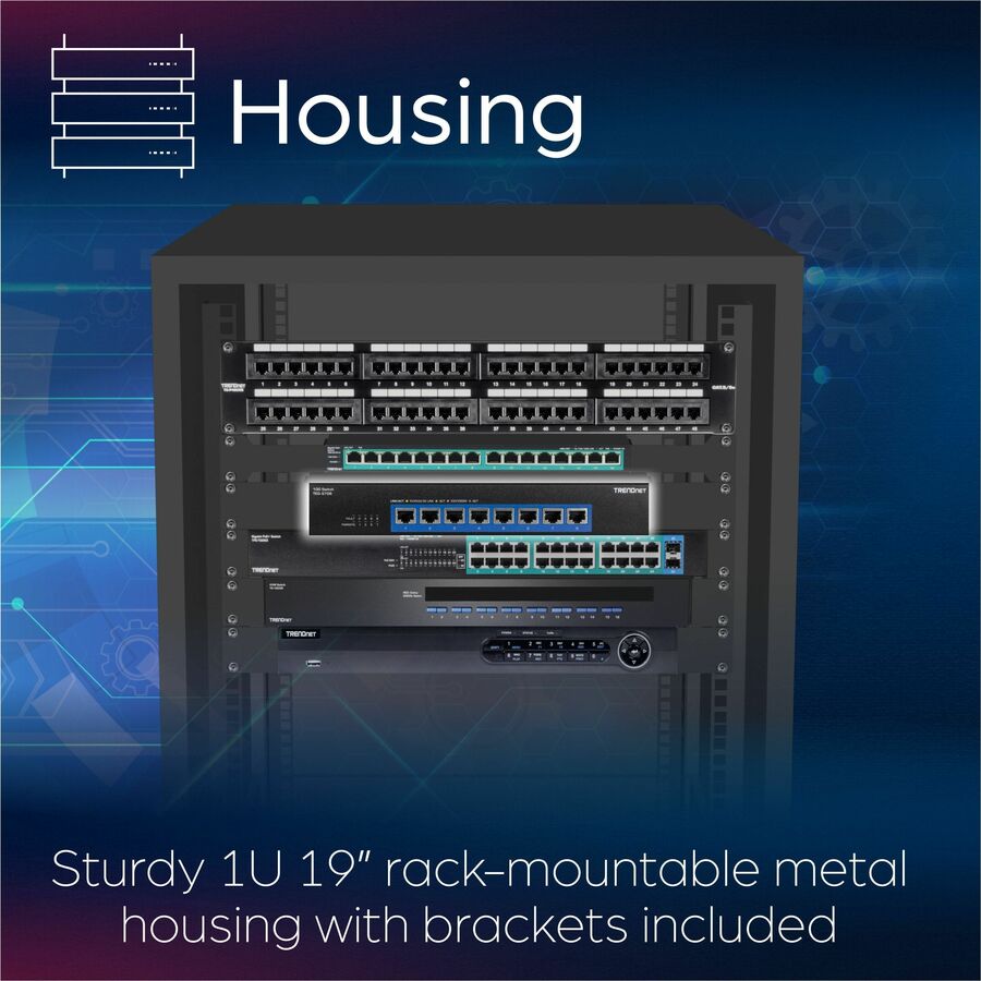 TRENDnet 8 Port 10G Switch,Multi-gig switch,10G Switch,Gigabit Copper,100/1000/10000Mbps Switch,Metal switch,Lifetime Warranty,10G,10GE,10GbE,10 GigE,10GBASE-T,5GBASE-T,2.5GBASE-T,2.5Gbps., Ethernet, 6.3 in, TEG-S708