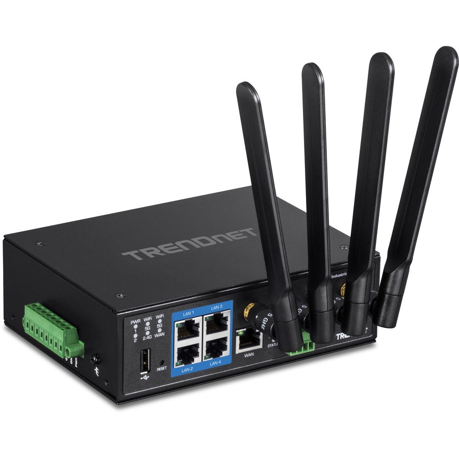 TRENDnet Industrial AC1200 Wireless Dual Band Gigabit Router, Black, TI-W100