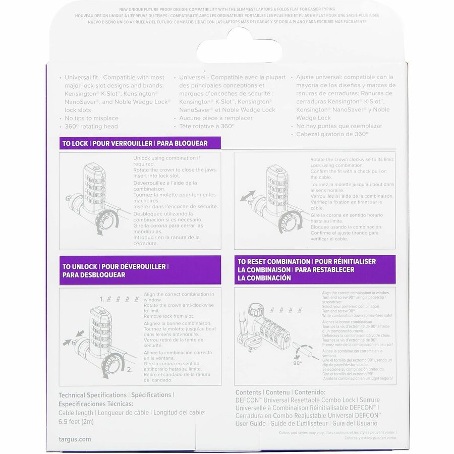 Targus DEFCON Ultimate Universal Resettable Combination Cable Lock