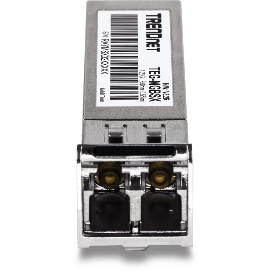 TRENDnet SFP Multi-Mode LC Module, Up To 550m (1800 Ft), Mini-GBIC, Hot Pluggable, IEEE 802.3z Gigabit Ethernet, Supports Up To 1.25 Gbps, Lifetime Protection, Silver,