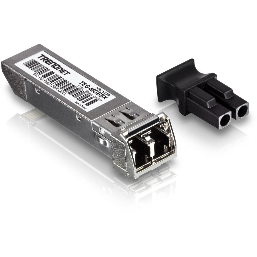 TRENDnet SFP Multi-Mode LC Module, Up To 550m (1800 Ft), Mini-GBIC, Hot Pluggable, IEEE 802.3z Gigabit Ethernet, Supports Up To 1.25 Gbps, Lifetime Protection, Silver,