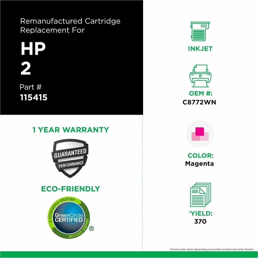 Clover Imaging Remanufactured High Yield Magenta Ink Cartridge for HP 02 (C8772WN)