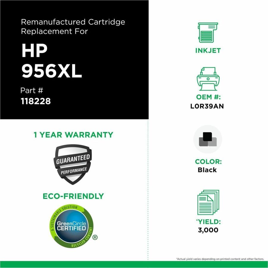 Clover Imaging Remanufactured High Yield Black Ink Cartridge for HP 956XL (L0R39AN)