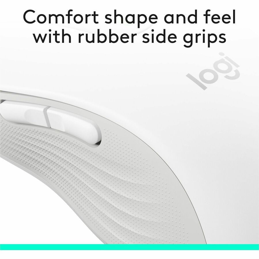 Logitech M650 L Wrls Mouse  Offwhite, 3.92 oz, Bluetooth, USB, Wireless