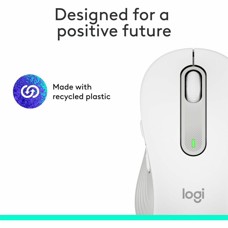 Logitech M650 L Wrls Mouse  Offwhite, 3.92 oz, Bluetooth, USB, Wireless