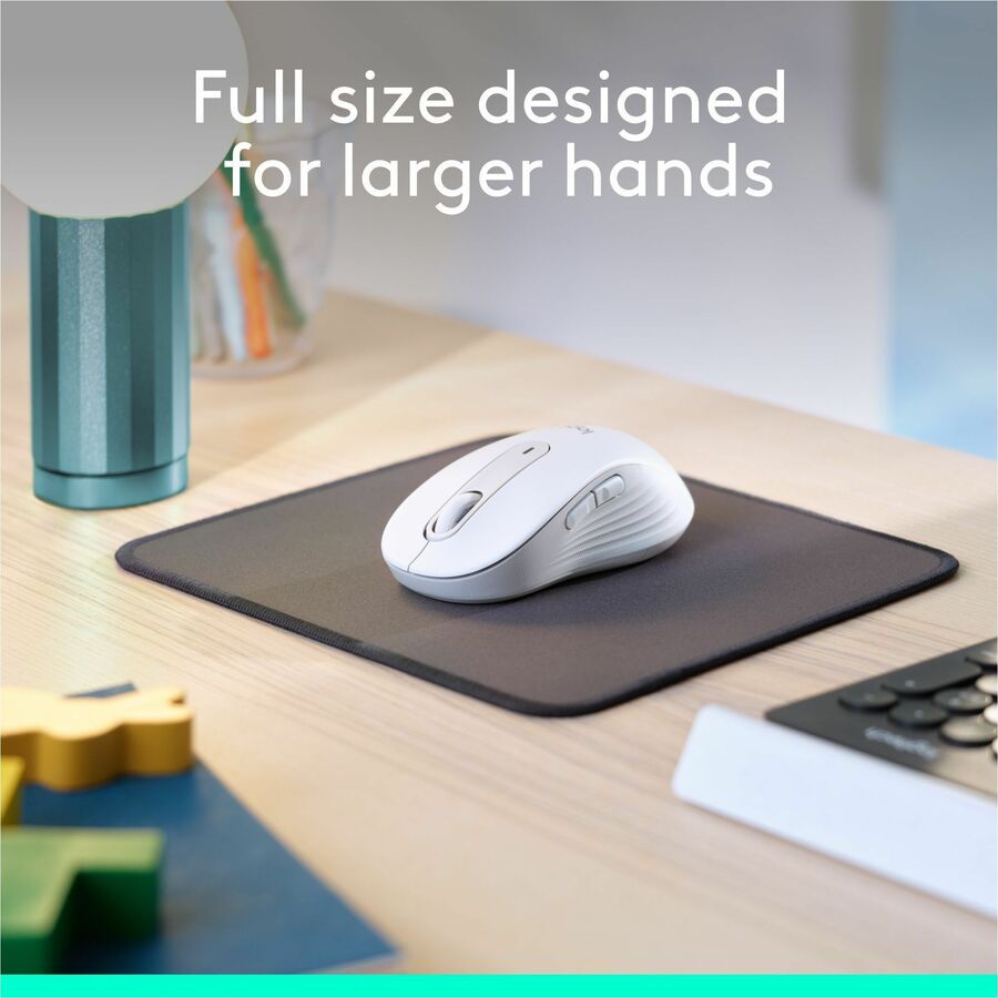 Logitech M650 L Wrls Mouse  Offwhite, 3.92 oz, Bluetooth, USB, Wireless