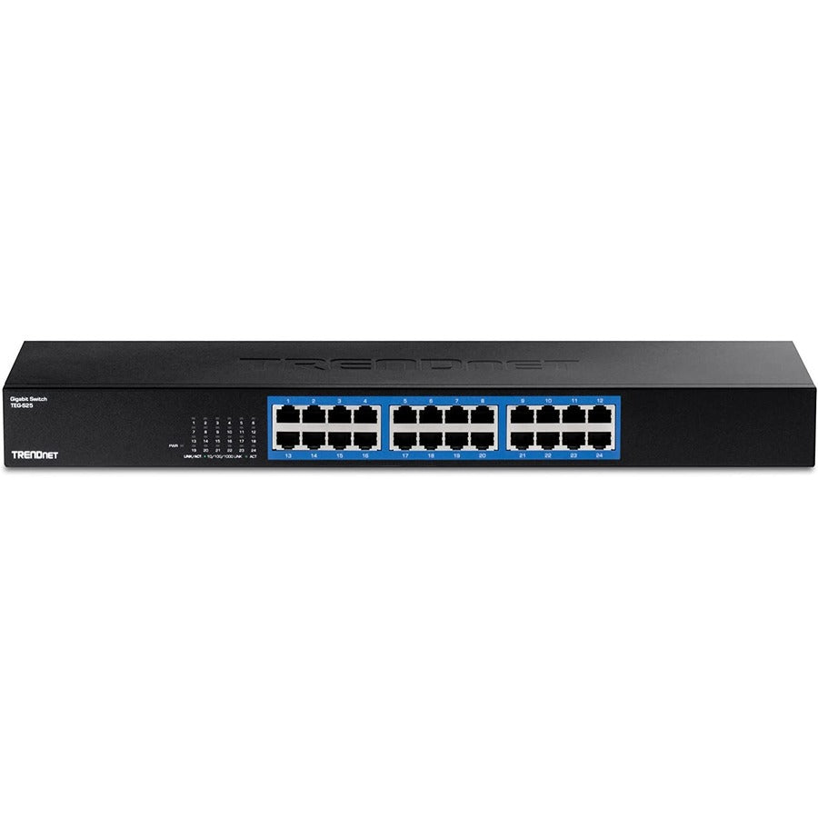 TRENDnet 24 Ports - Gigabit Ethernet - 1000Base-X - 2 Layer Supported - Power Supply - 14.24 W Power Consumption - Twisted Pair - 1U High - Rack-mountable, 6.3 in, TEG-S25