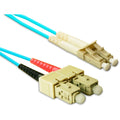 NSI ENET SC to LC OM3 50/125 10G Plenum Rated Multimode Duplex Aqua Fiber Cable 1 Meter
