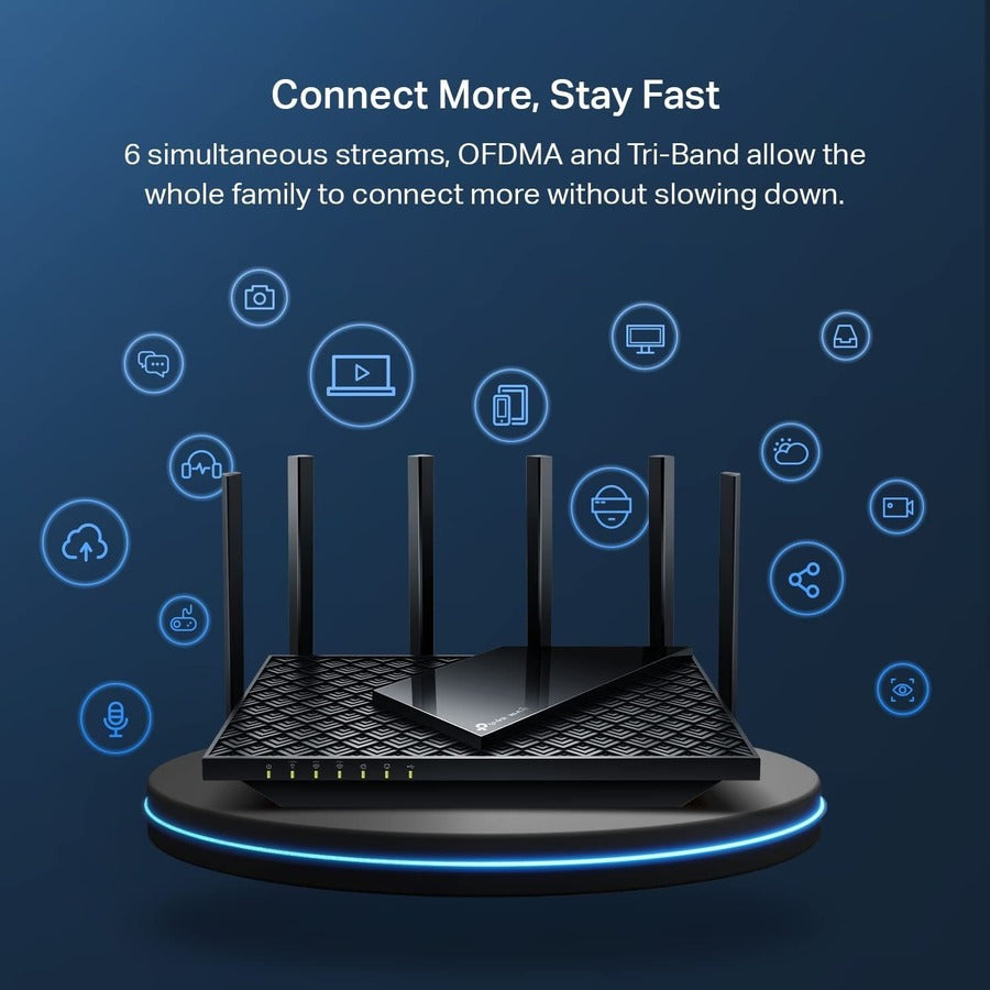 TP AX5400 WiFi 6E Router, 1.54 lb, 5 GHz, ARCHERAXE75, Ethernet, Wireless Router