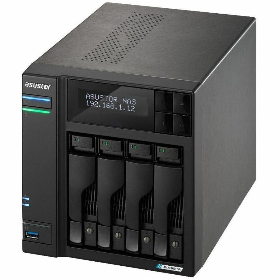 Asustor Lockerstor 4 Gen2 - AS6704T | 4-Bay NAS, Quad-Core 2.0GHz Processor, 4 M.2 NVMe Slots (PCIe 3.0), Dual 2.5GbE, Expandable to 10GbE, 4GB DDR4