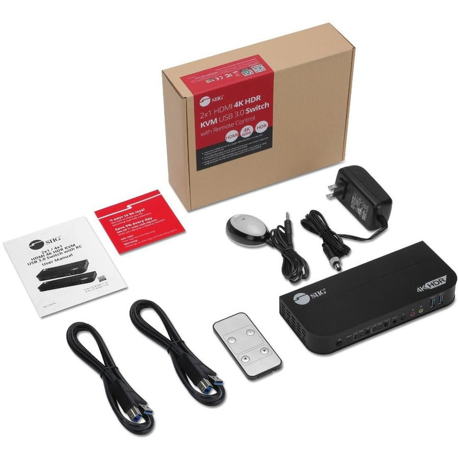 SIIG 2X1 HDMI 2.0 4K HDR USB 3.0 KVM