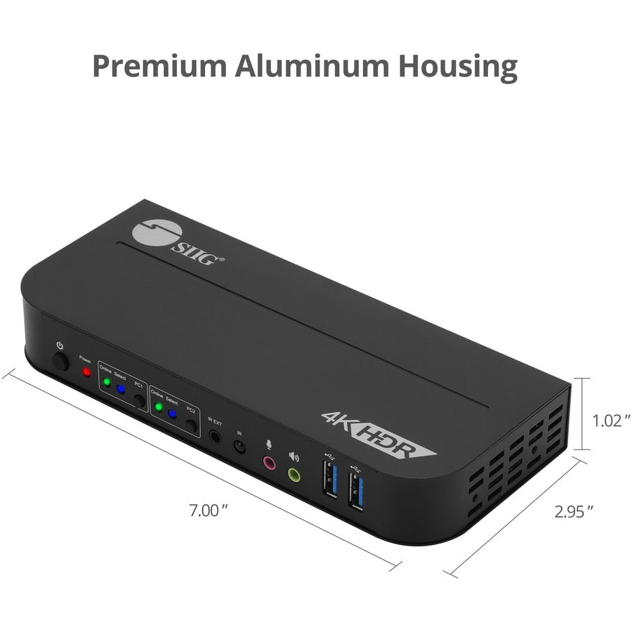 SIIG 2X1 HDMI 2.0 4K HDR USB 3.0 KVM