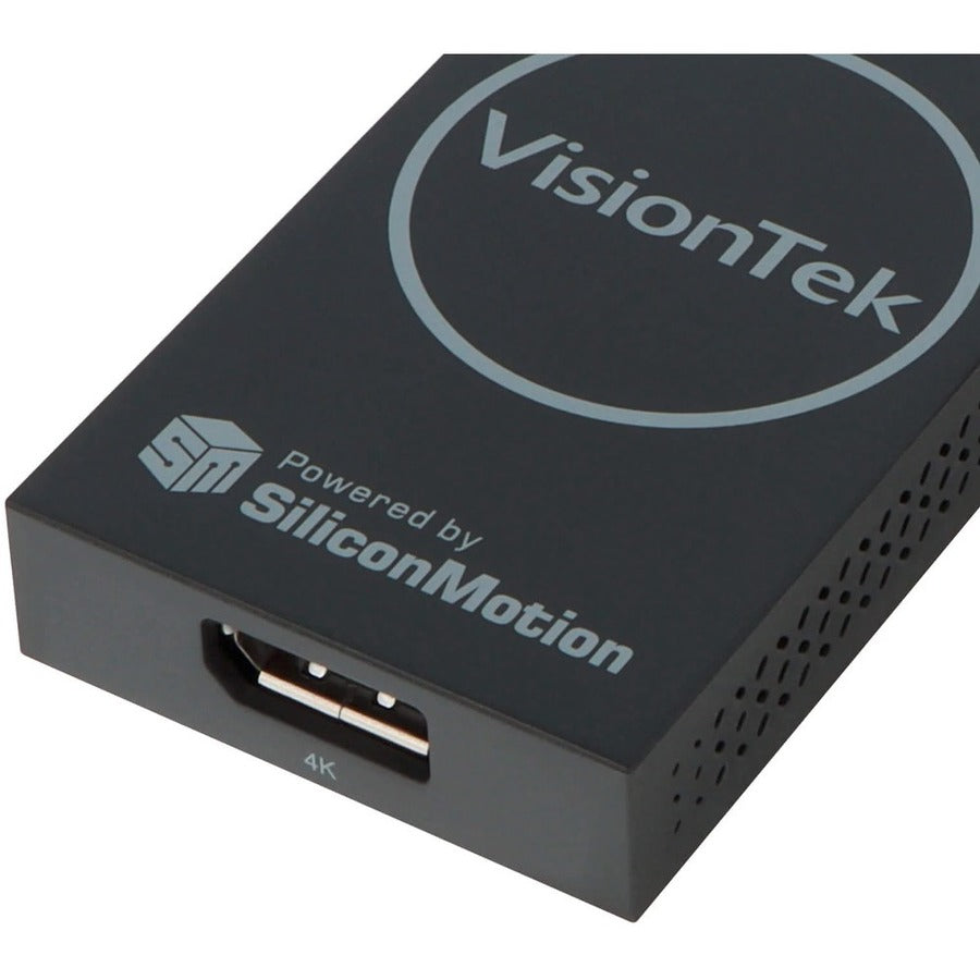 The VisionTek VT80 USB 3.0 to DisplayPort Adapter allows you to easily connect your Windows™, Mac™ or Chrome™ laptop to an additional 4K display.     Supports 1 Display (DP) via Silicon Motion USB Graphics   USB-A or USB-C connection to host system