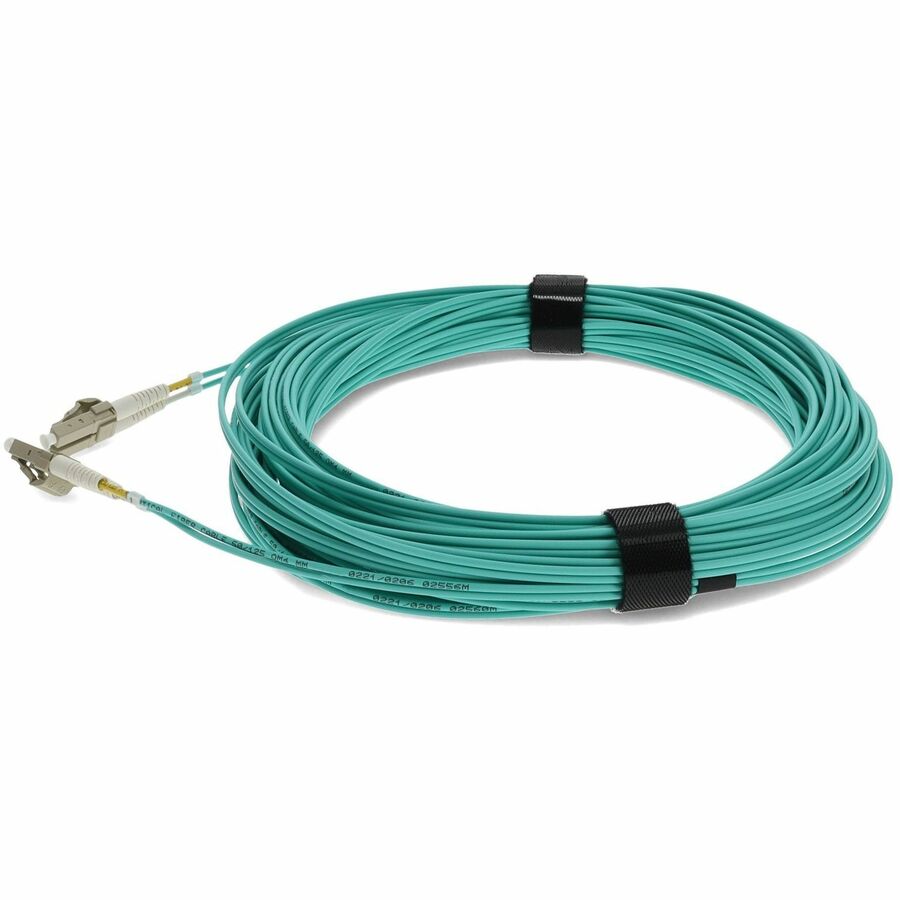 AddOn 11m LC (Male) to LC (Male) Aqua OM3 Duplex Fiber OFNR (Riser-Rated) Patch Cable