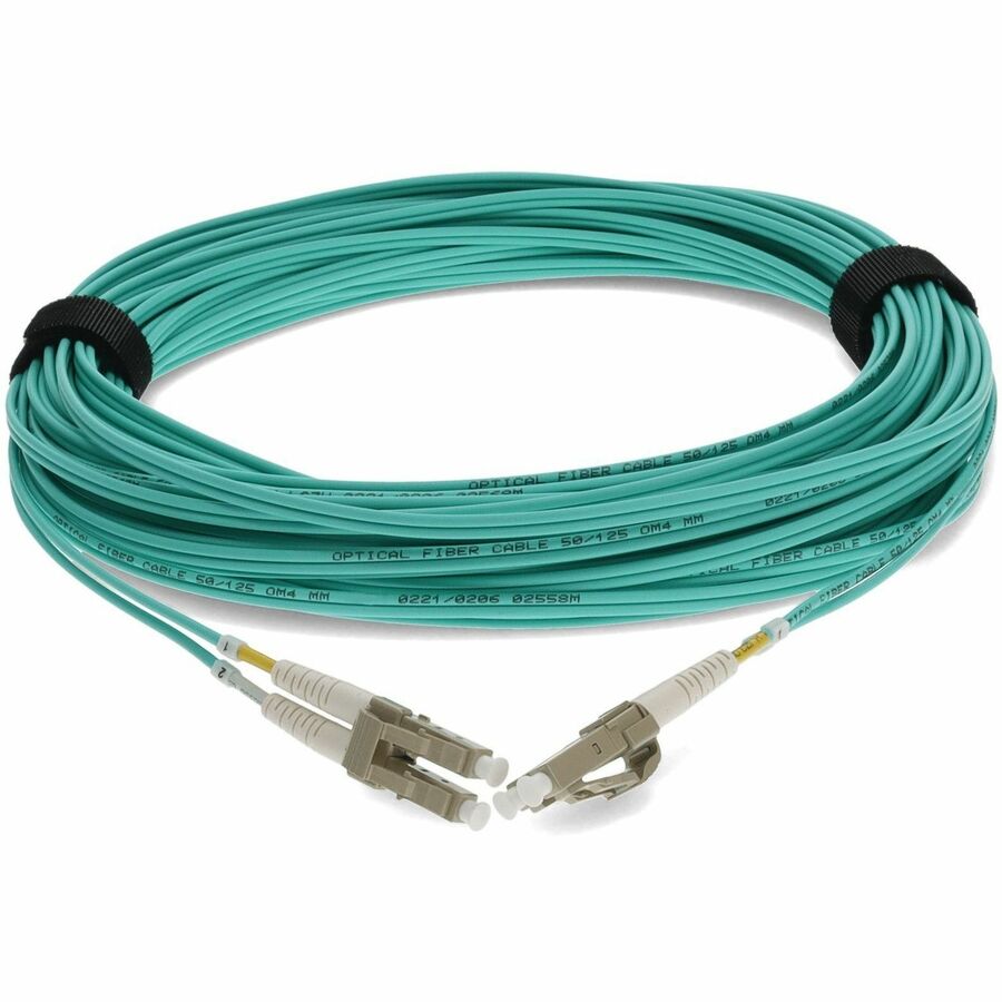 AddOn 11m LC (Male) to LC (Male) Aqua OM3 Duplex Fiber OFNR (Riser-Rated) Patch Cable