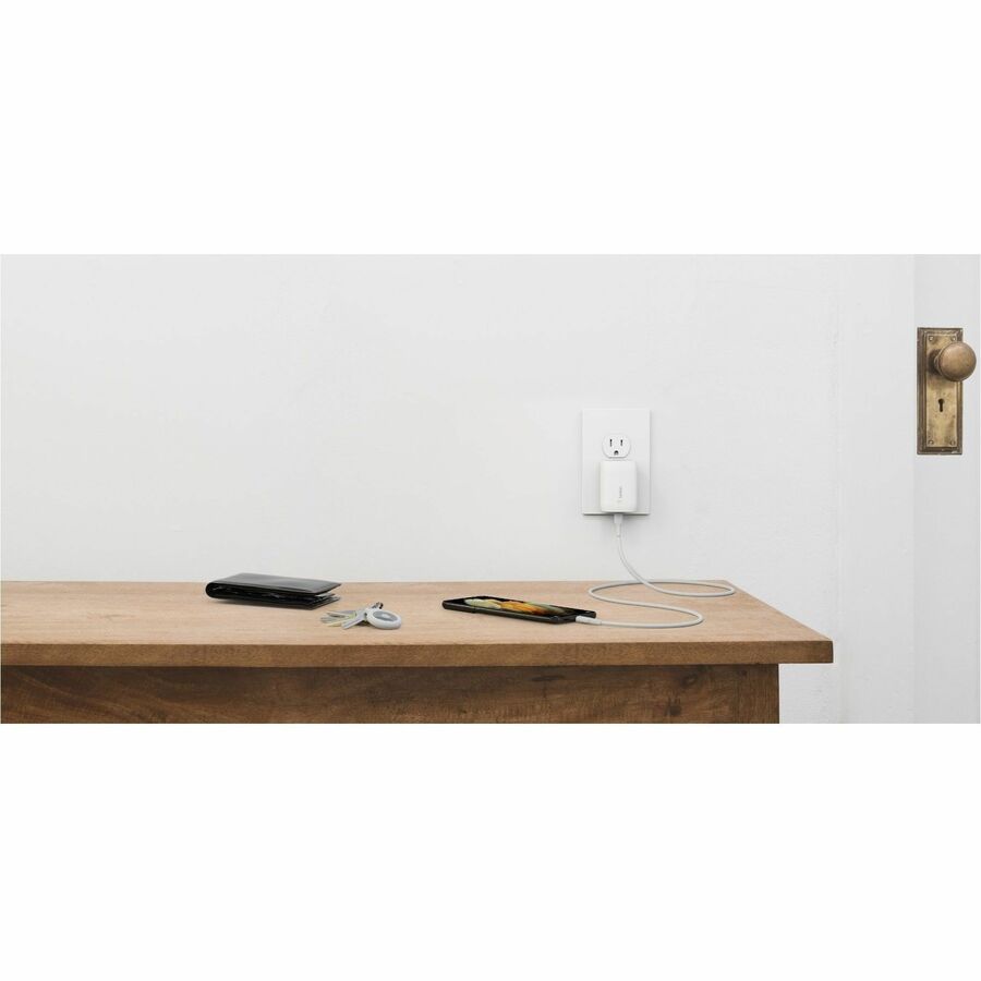 Belkin 30W USB-C PD 3.0 PPS Wall Charger + 3.3ft USB-C to USB-C Cable - Fast Charging - White