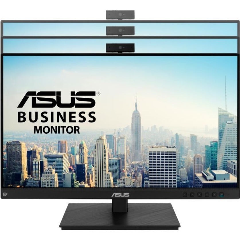 ASUS BE24EQSK is a 23.8-inch Full HD monitor that features an integrated Full HD (2MP) webcam, microphone array and stereo speakers for video conferencing and