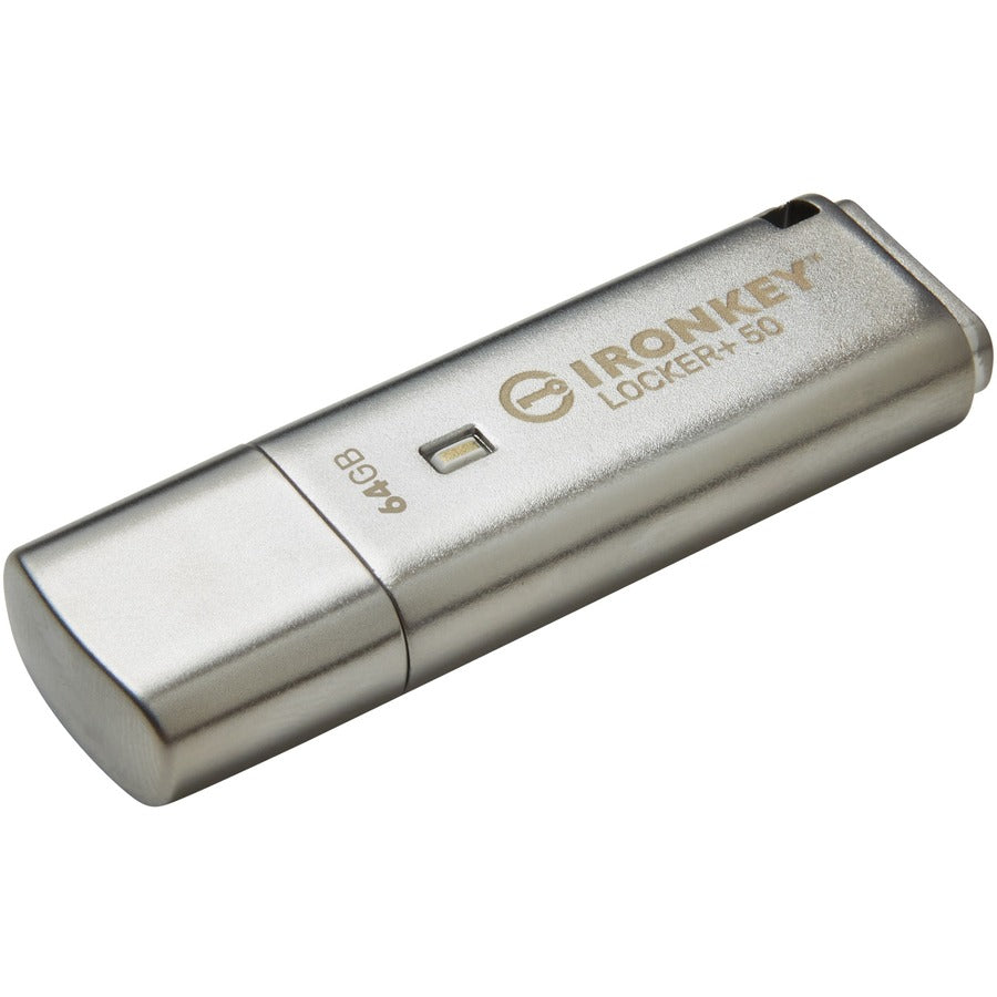 Kingston IronKey Locker+ 50 USB Flash Drive, 115 m, IKLP50, 4G, Silver