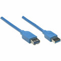 IC Manhattan SuperSpeed USB 3.0 A Male/A Female Extension Cable, 10 ft (3m), Blue