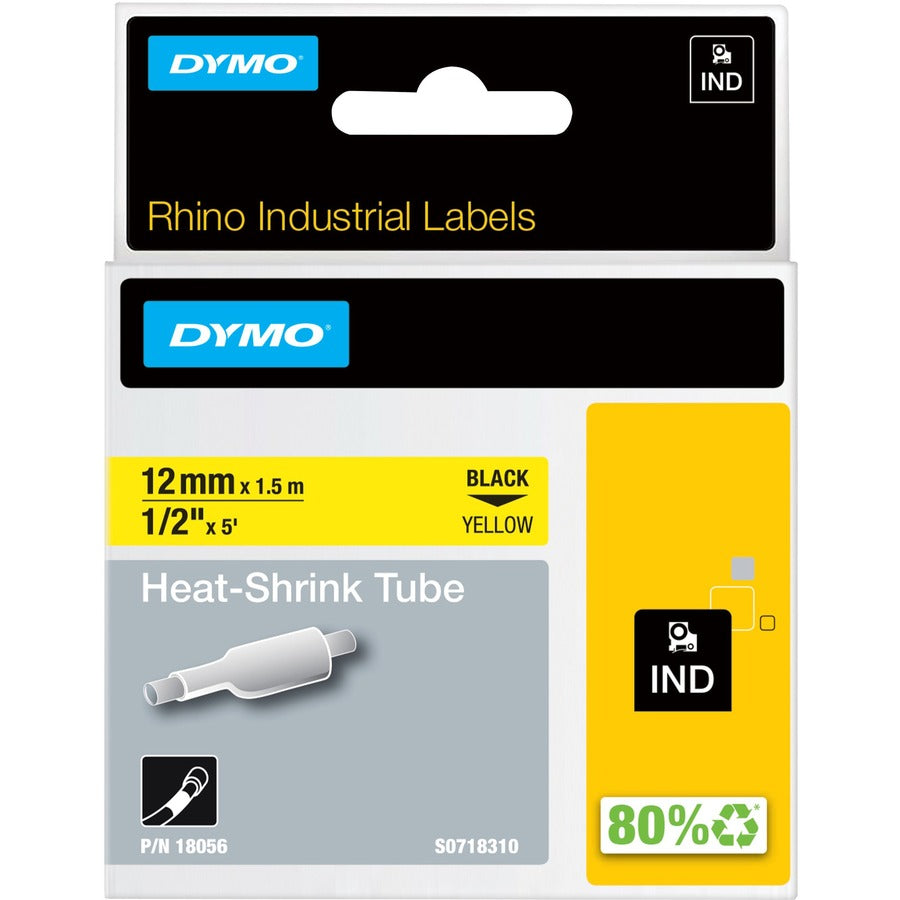 Dymo Heat Shrink Tube Label, Wire & Cable Label, Yellow