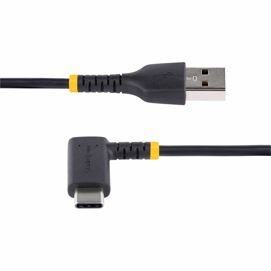 StarTech.com 6in (15cm) USB A to C Charging Cable Right Angle, Heavy Duty Fast Charge USB-C Cable, Durable and Rugged Aramid Fiber, 3A
