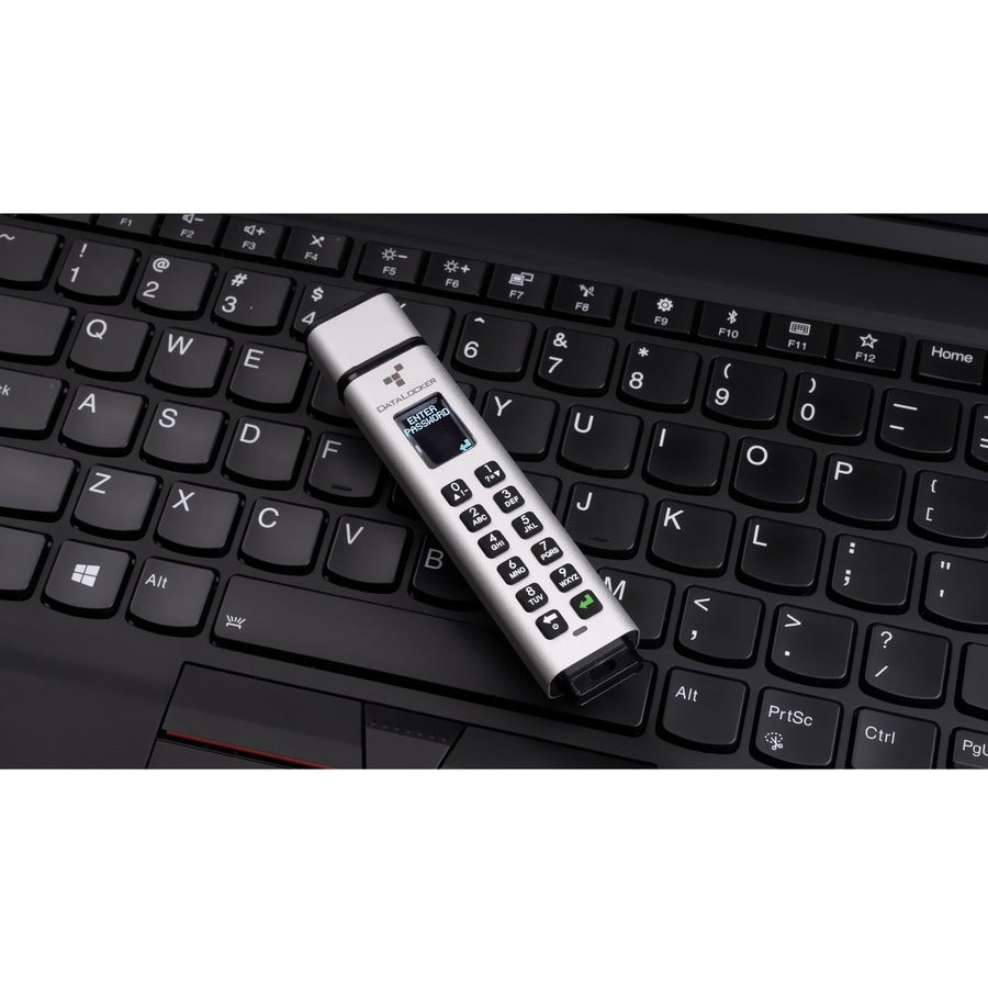 DataLocker Sentry K350 512 GB Encrypted USB Drive, FIPS 140-2 L3, AES 256-bit, MIL-STD-810G, Display with Keypad, USB A Connector compatible with 3.2 Gen 1 & USB 2.0, 0.4 in, SK350-512-FE, 512GB
