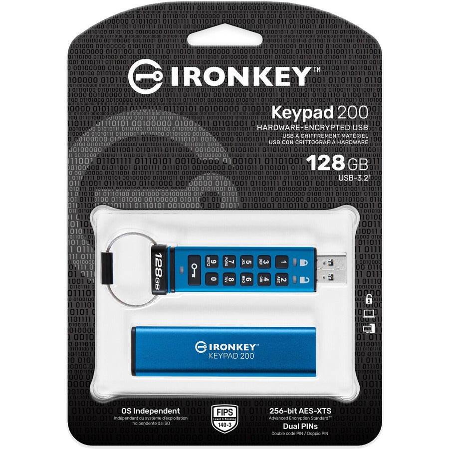 Kingston Keypad 200 128GB USB 3.2 (Gen 1) Type A Flash Drive