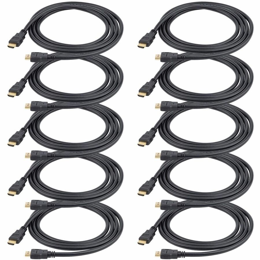 StarTech.com 6ft HDMI Cable, 10 Pack, 4K High Speed HDMI Cable with Ethernet, Ultra HD 4K 30Hz Video, Black HDMI 1.4 Monitor Cord