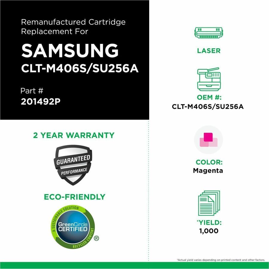 Clover Imaging Remanufactured Magenta Toner Cartridge for Samsung CLT-M406S