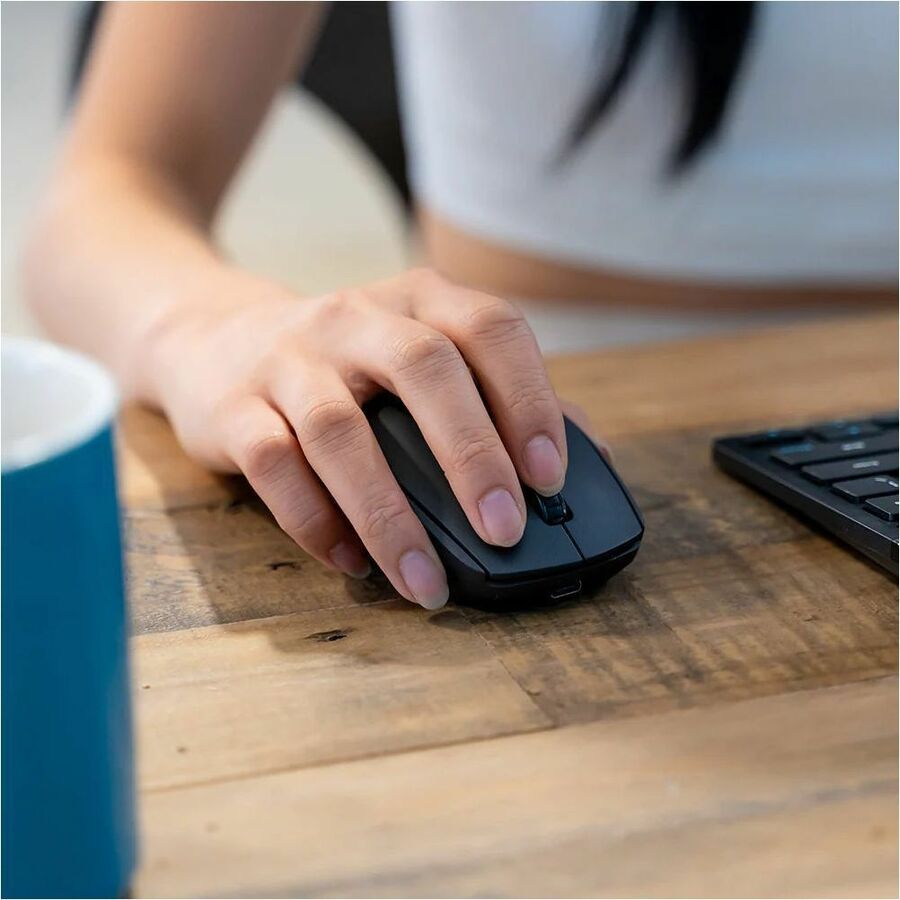 JLab GO Charge Wireless Mouse, Black, 2.5", Connect via Bluetooth or USB wireless dongle