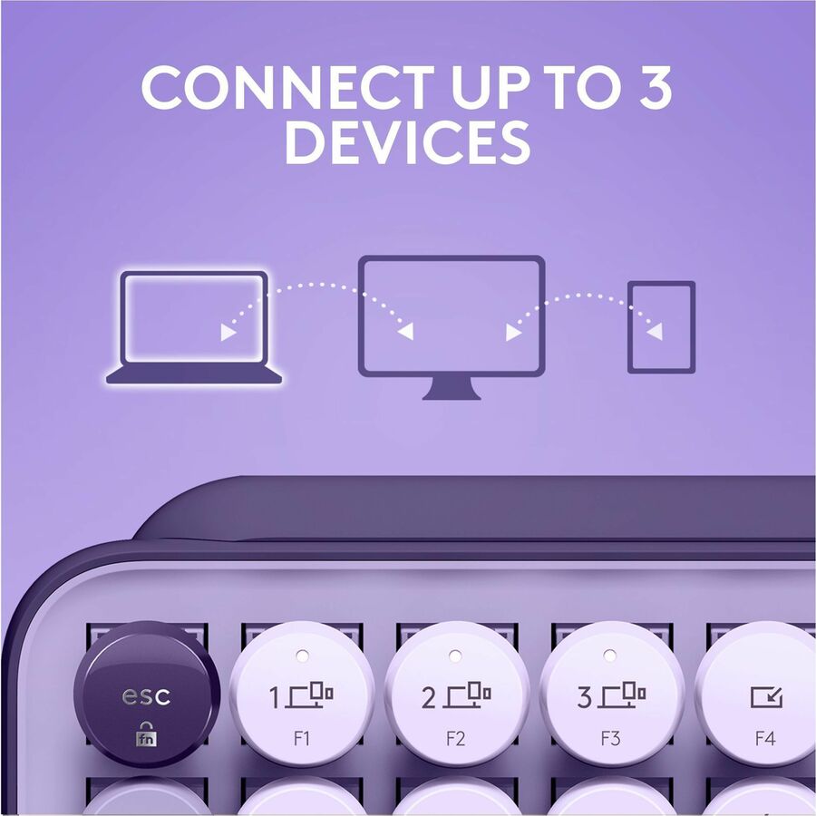 Logitech POP Keys Mechanical Wireless Keyboard with Customizable Emoji Keys, Compact Design, Bluetooth, Cosmos