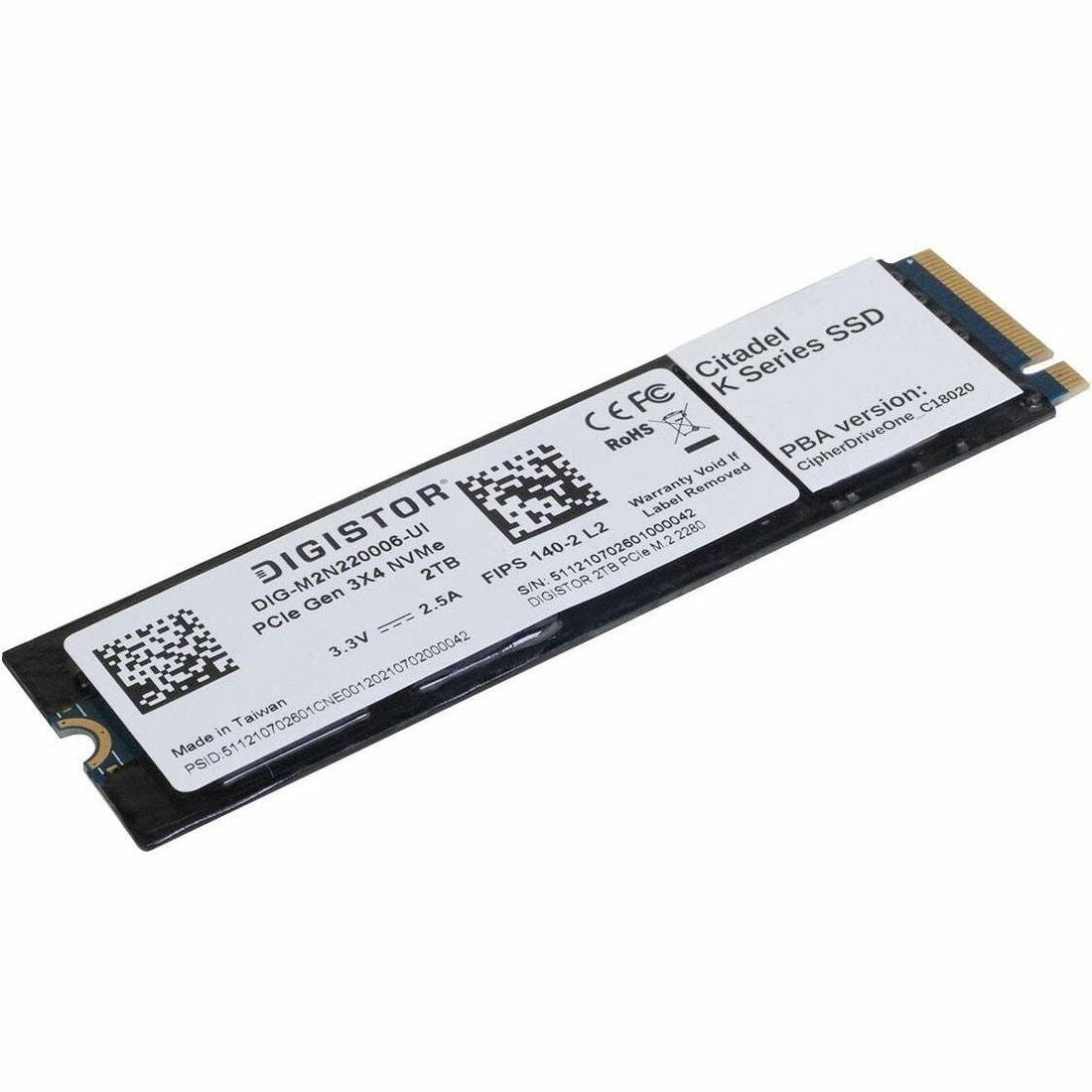 DIGISTOR Citadel K 512 GB Solid State Drive - M.2 2280 Internal - PCI Express NVMe (PCI Express NVMe 3.0 x4) - TAA Compliant